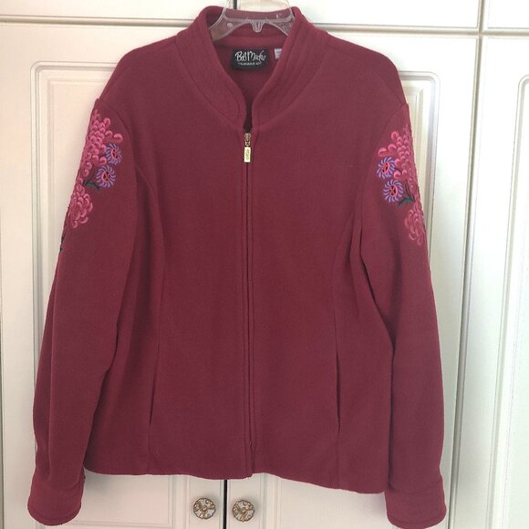Jackets & Blazers - Bob Macke Wearable Art Burgundy Embroidered Jacket, Size XL